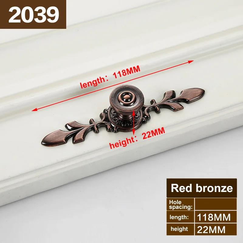 Red Bronze Handle Kitchen Door Knob Cabinet Drawer Closet Antique Shabby Chic Handles Dresser Knobs Furniture pulls