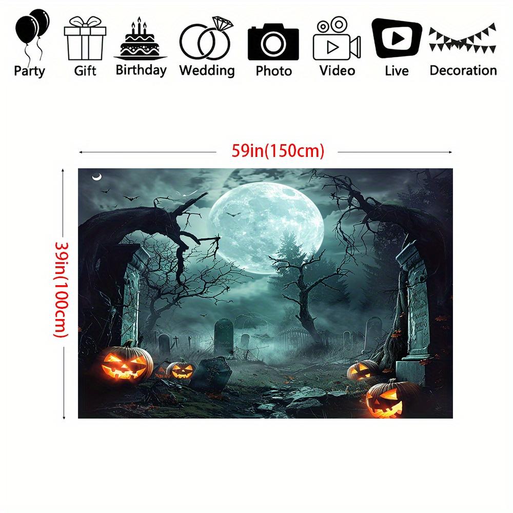 Halloween Horror Night Pumpkin Moon party decoration background cloth, suitable for indoor and outdoor decoration
