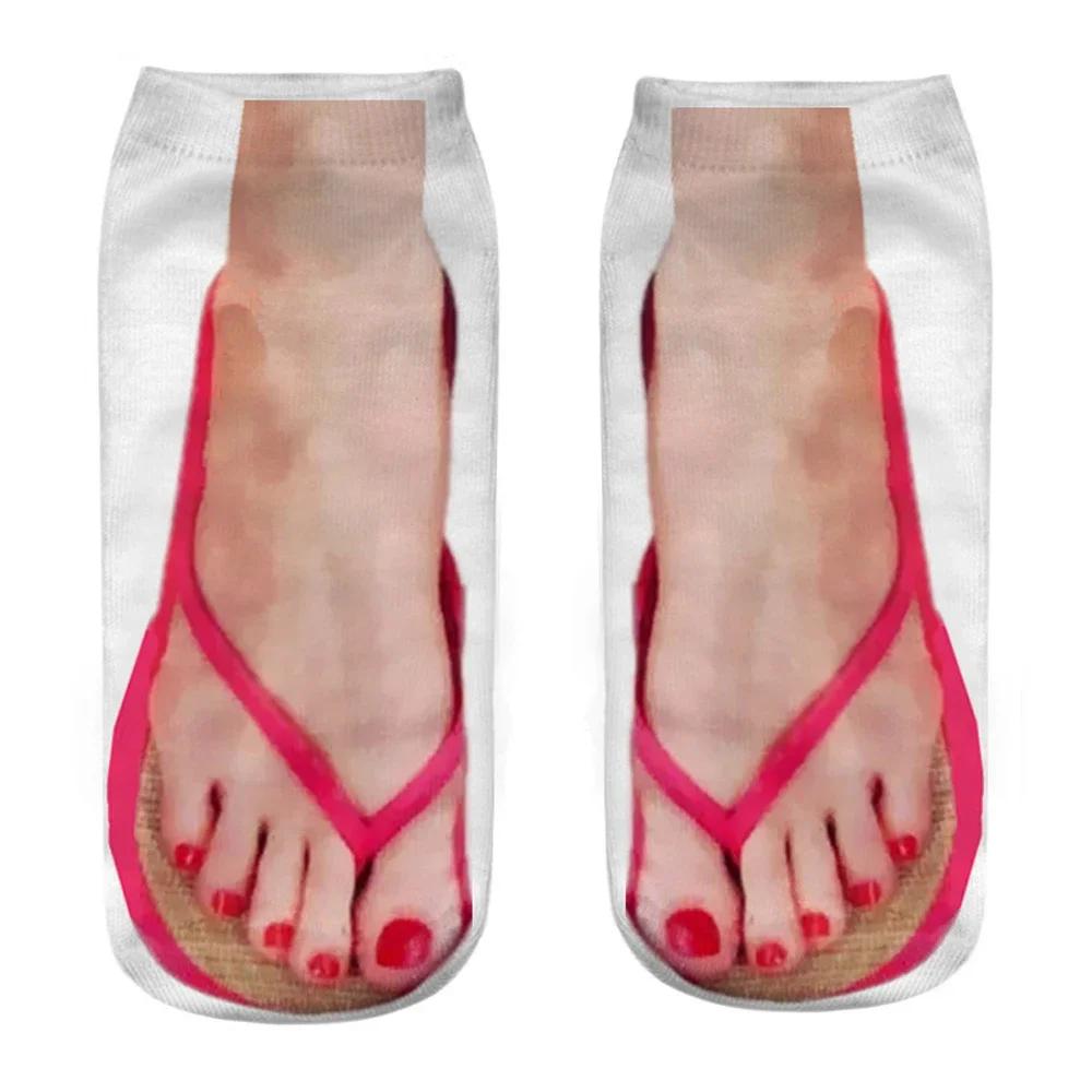 Lustige gemusterte Knöchelsocken in 3D-bedruckten Canvas-Schuhen mit Totenkopf-Zehensteg-Flip-Flops, Unisex-Design