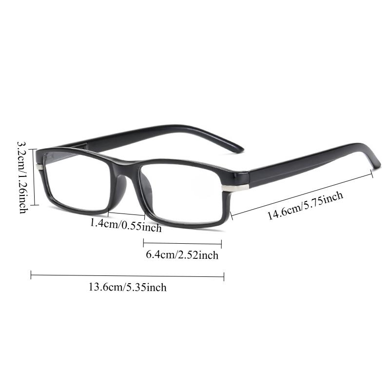Retro Women Reading Glasses Eye Protection PC Square Eyeglasses Without Face Clip Spring Legs  Eyewear for Men