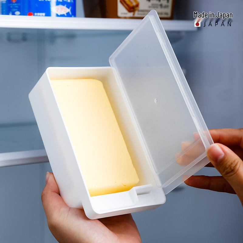 Butter & Cheese Cutter with Storage Box - Fresh-Keeping Organizer for Fridge & Freezer.