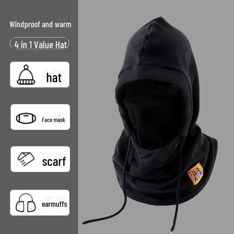Unisex Winter Windproof Hood: Warm, Velvet-Lined Neck and Face Protection for Outdoor Cycling and Skiing