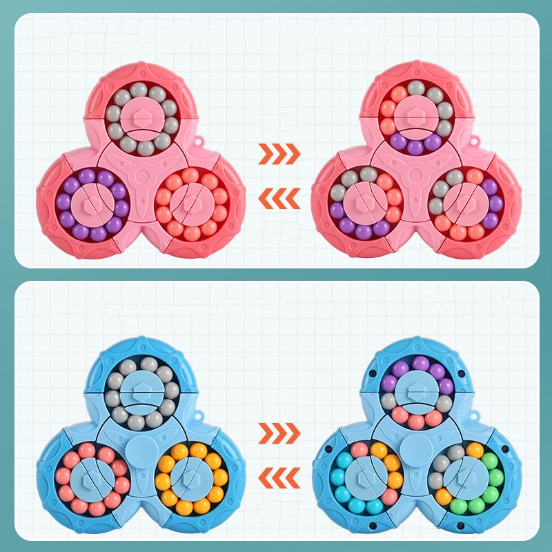 New Six-sided Rotation Finger Bean Intelligence Gyro Antistress Fingertip Cube Learning Educational Magic Disk For Kids Gift