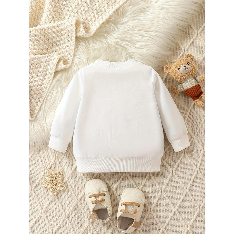 European Size Cartoon Minimalist Print Pattern, Comfortable And Skin-Friendly Sweatshirt, Suitable for Spring And Autumn with a Round Neck