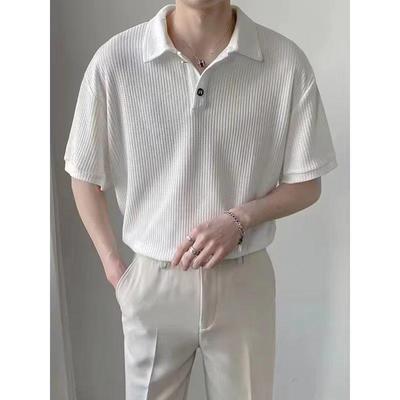 Herren Polohemd mit kurzen Ärmeln im leicht reifen Stil - Sommer 2022 Koreanisch Trendy Revers T-Shirt