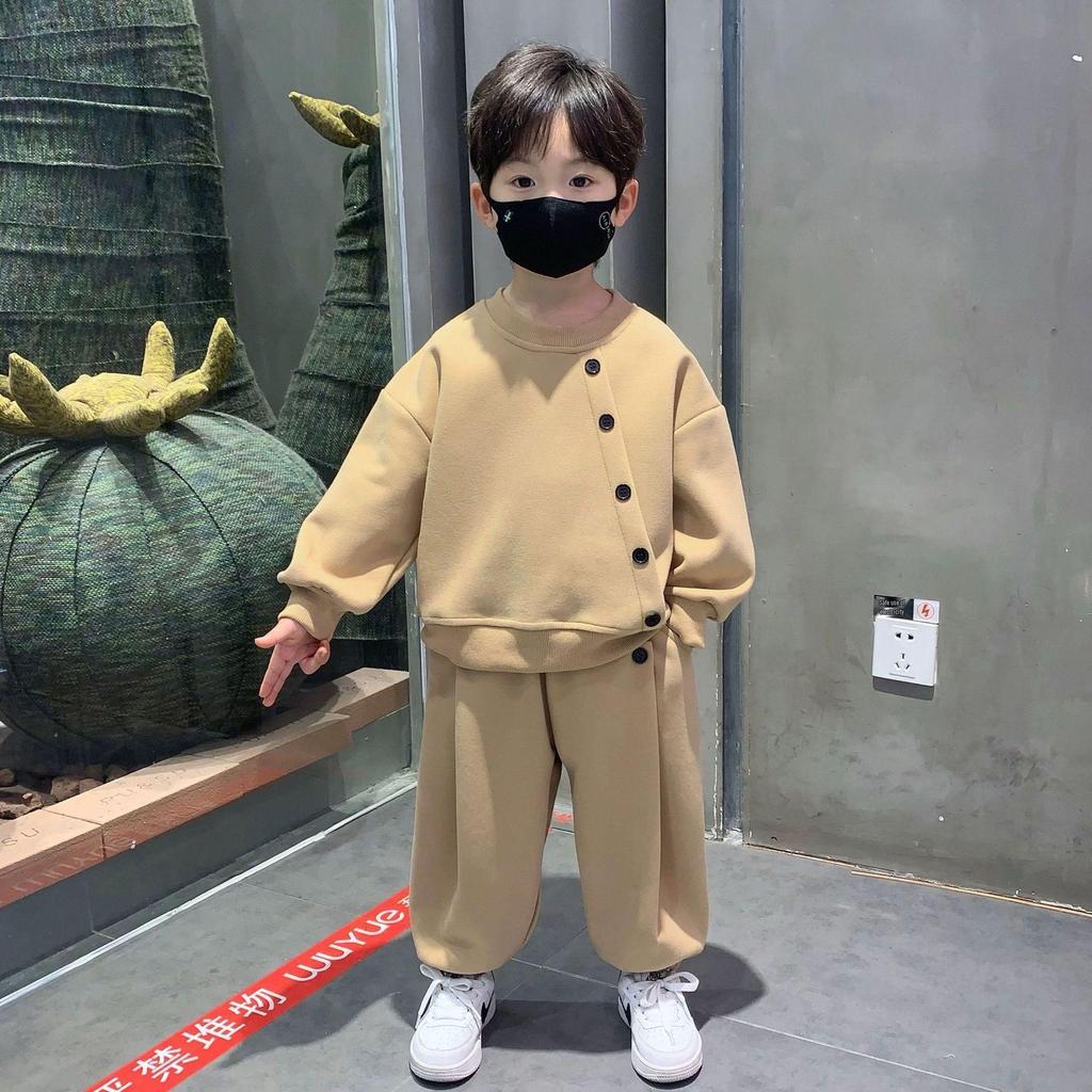 Boys' Stylish Korean Sporty Sweatshirt Set - 2025 New Fashion Two-Piece for Spring & Autumn