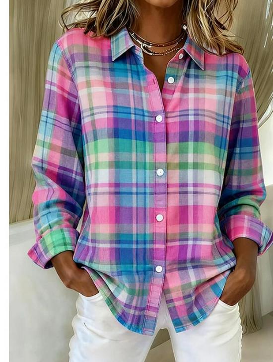 2026 Summer European & American Women's New Solid Color Simple Long-Sleeved Shirt