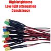 50PCS 12V 3mm LED Lights Emitting Diodes Pre Wired Micro Led Lights Diodes Diffused Colored Lens for Model Assortment Kit