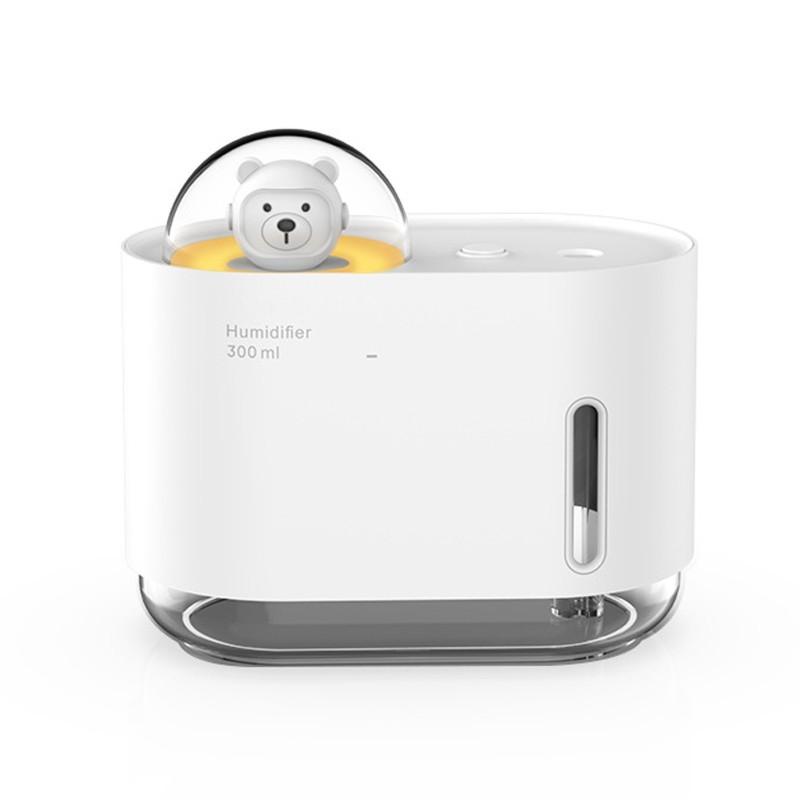 ABBP-For Mini USB Humidifier Space Bear Night Light, Portable Aroma Diffuser For Home And Office