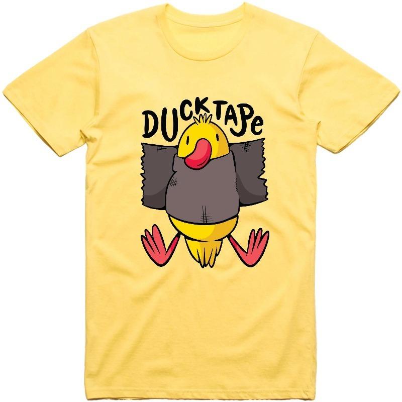 Funny T Shirt Duck Tape Print Regular Fit Cotton Tee Summer Unisexs And Womens Loose And Breathable Tshirt Top