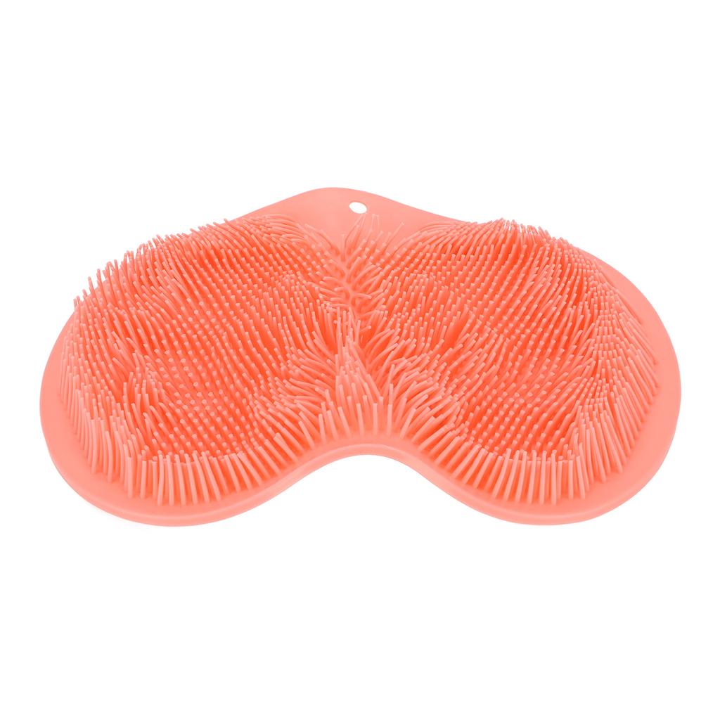 Shower Foot Scrubber Silicone Skid Resistance Shower Foot Massager Mat with Strong Suction Cups for Men Women Red