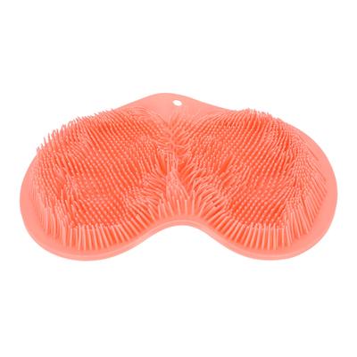 Esfregador de Pés para Chuveiro Silicone Antiderrapante Tapete Massageador de Pés para Chuveiro com Ventosas Fortes para Homens Mulheres Vermelho