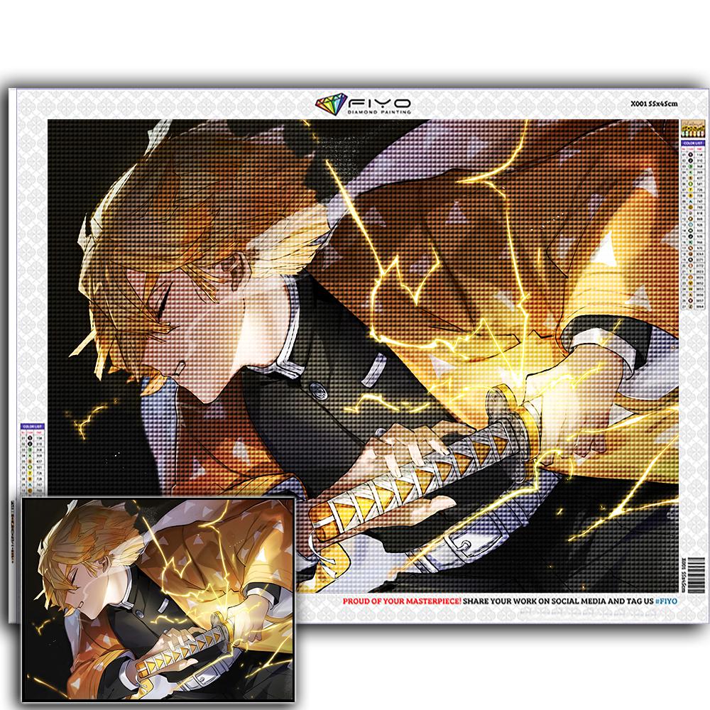 Poster Su Tela Demon Slayer Zenitsu - Set Da 6 Pezzi 30x45 Cm - Stampe Artistiche Su Tela Per Parete - Decorazione Per Camera Da Letto E Soggiorno