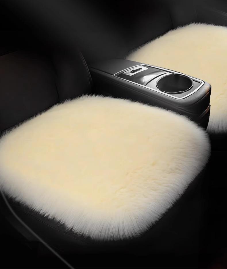 Plush Winter Car Seat Cushion - Furry Single Piece for Rear Seat Comfort