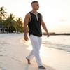 Vintage Men's Linen Tank Top Summer Beach Sleeveless Henley Shirts Hippie Boho Solid Vest Casual Loose Breathable Tops Male Clothes 2026