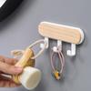 Wooden Wall-Mounted Storage Rack Self-Adhesive Key Holder Hanger Organizer Hooks