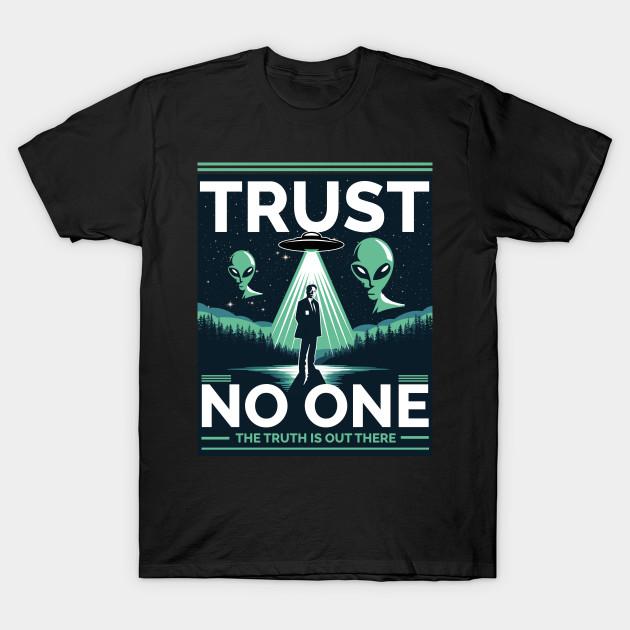 Men Black Print T-shirt Trust No One - I Want To Believe No-Cut Transfer Paper Print Cotton Tshirt 2XL
