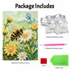 Pearl Painting DIY Kit Bee and Yellow Flower Design Frameless Shiny Bead Canvas Creative Craft for Home Wall Decor Art Relaxing Needlework Hobby