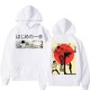 Anime Hajime No Ippo Kamogawa Boxing Gym Hoodies Makunouchi Takamura KGB Sweatshirt Loose Fleece Vintage Long Sleeve