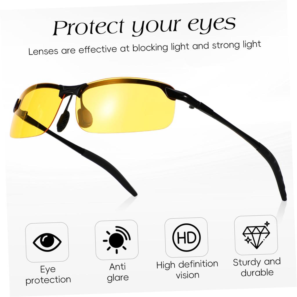 LIGIGWASH Night Glasses with Anti-Glare Function, For Cars, Glare and Vision