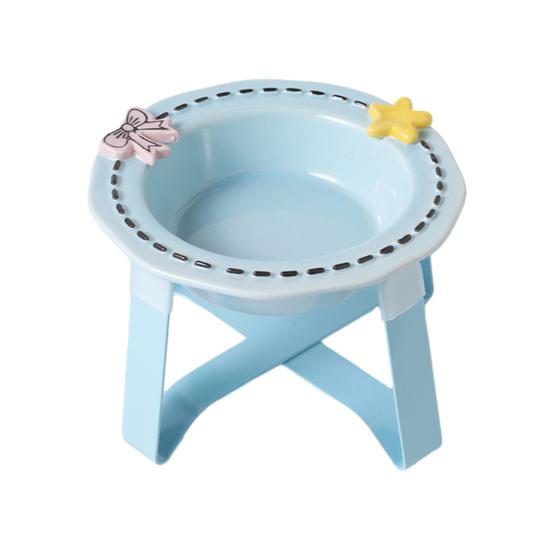 Ceramic Feeding Bowl for Dogs & Cats, Whisker Friendly Kitten Food Water Dish, Wide Shallow Pet Feeder Plate for Dry Wet Food