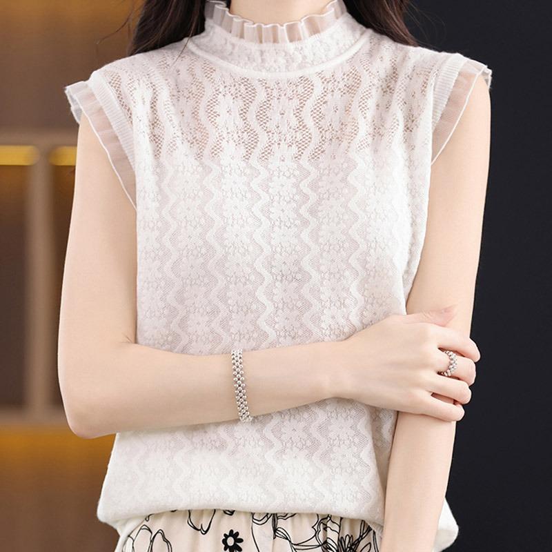 White Tank Tops Women 2025 Summer Sleeveless O-Neck Black Knitted Tank Tops Camis Women Tops JJ288