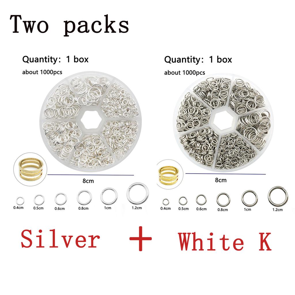 About 1000Pcs 6 Different Sizes Open Jump Rings,4mm 5mm 6mm 8mm 10mm 12mm with 1Pc Jump Ring Open/Close Tool for DIY Crafts Gift