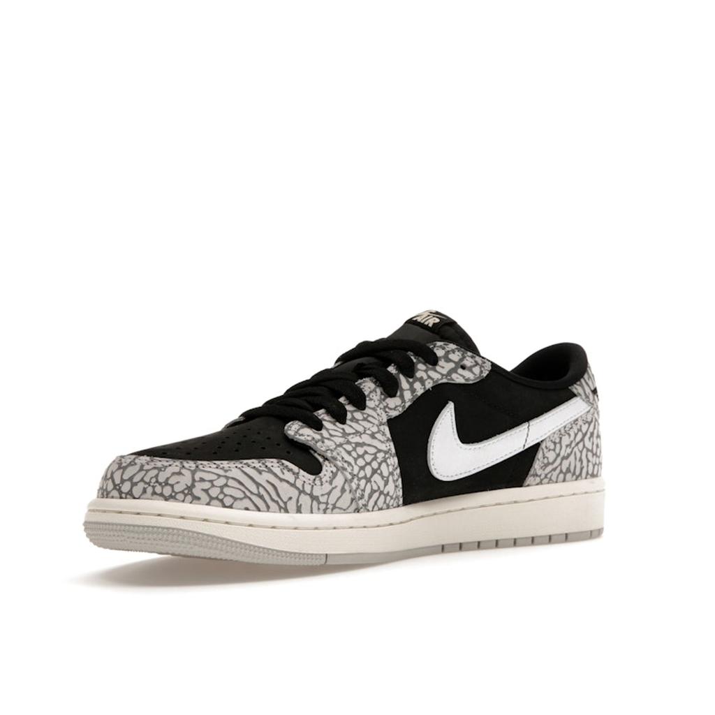 Air Jordan 1 Retro Low OG Black Cement Unisex Sneakers Muslin Tech-Grey White CZ0790-001