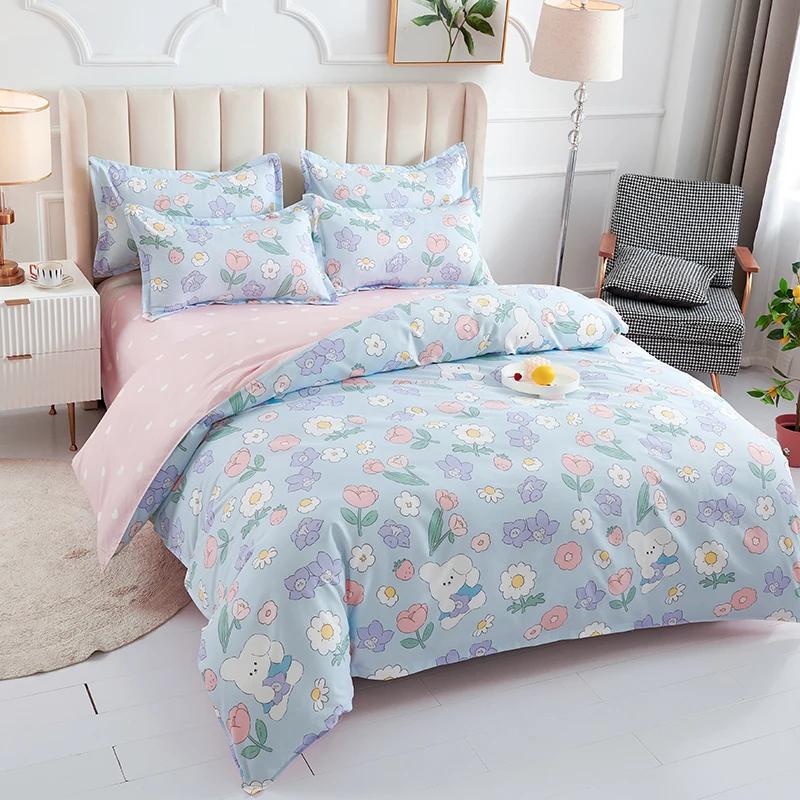 Single Duvet Cover Printed Red Quilt Cover Thickened Plant-cashmere Cartoon Multicolored Bed Cover 220x240 Double Bedding