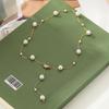 Adjustable Titanium Steel Necklace with Imitation Pearl for Women - Geometric Clavicle Chain