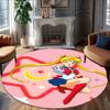 1pc Sailor Moon Carpet, Round Rug, Comfortable, Suitable for Entryways, Living Rooms, Office, And Bedrooms, Christmas Decoration