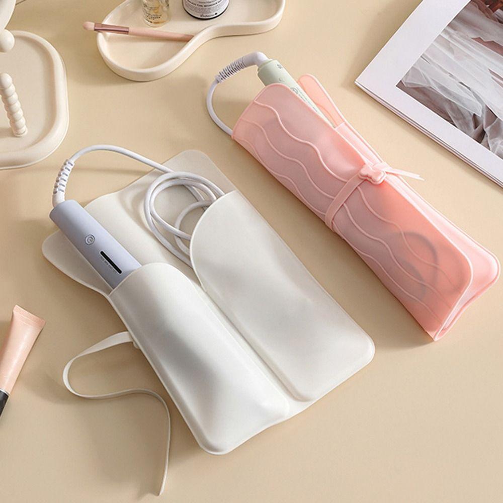 2 In 1 Hair Curler Storage Bag Folding Heat Resistant Mat for Hair Care Tool