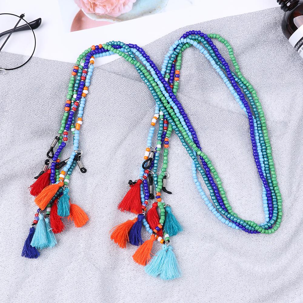 1 Stück Mode Retro Perlen Brillen Sonnenbrillen Lesebrillen Kette Brillenband mit Quasten Nackenband Kordel Kette Brillen