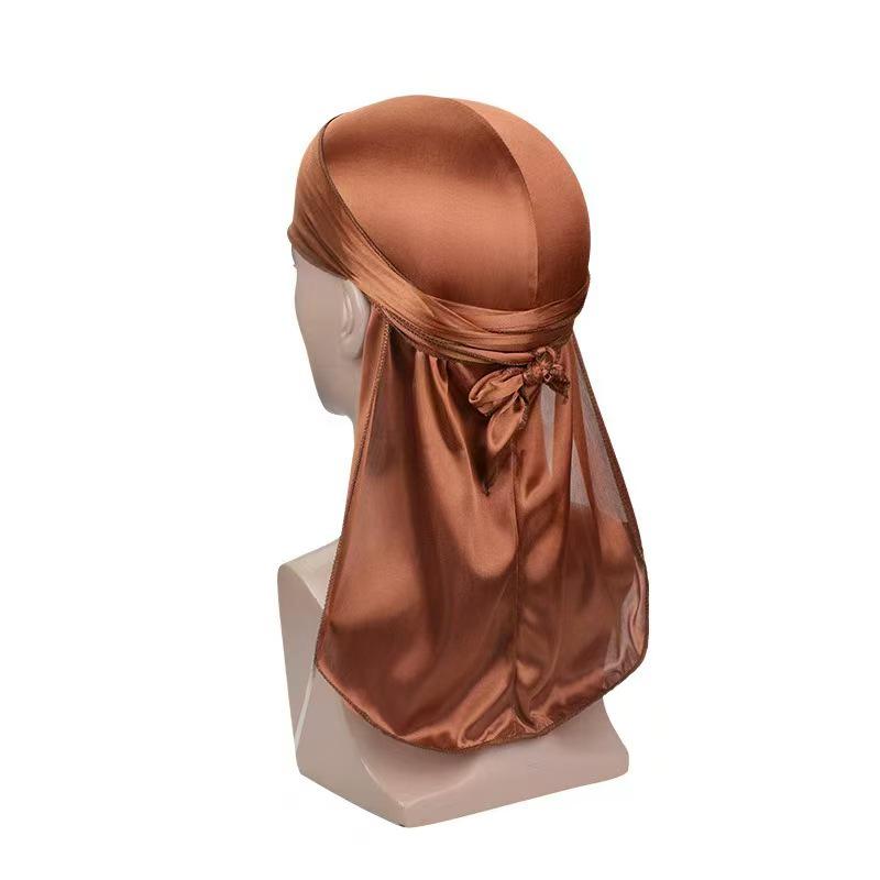 Silk Pirate Hat: Hip Hop Long-Tail Elastic Head Wrap for Men