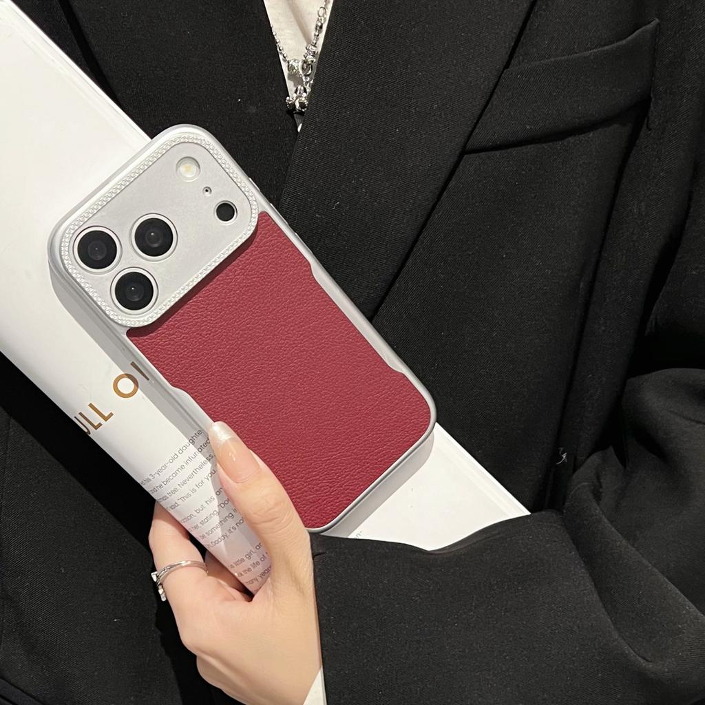 Plating Matte Leather Texture Phone Case For iPhone 17 Air 16 15 14 Plus 13 12 Pro Max Camera Protection Shockproof Hard Cover