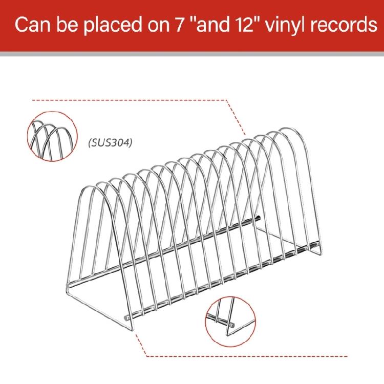 Vinyls Record Organizers From Metal for 7" and 12" Albums 15 Slots for Efficient Storage