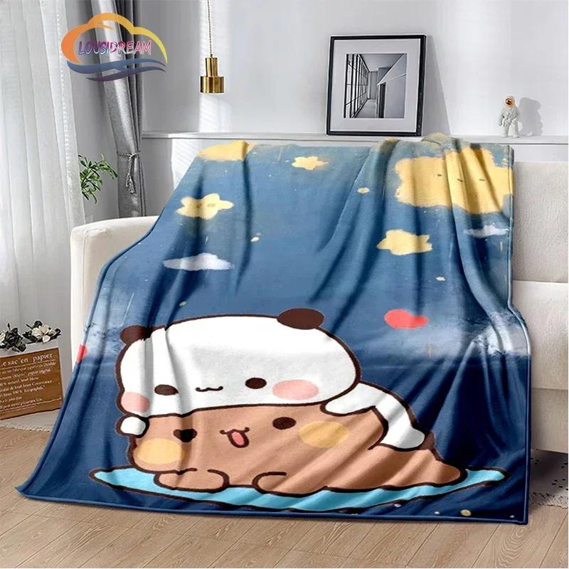 Cartoon Print Bear and Pa Blanket Cute Bubu  Dudu Series  Kids Warm Flannel Soft Comfortable Home Bed