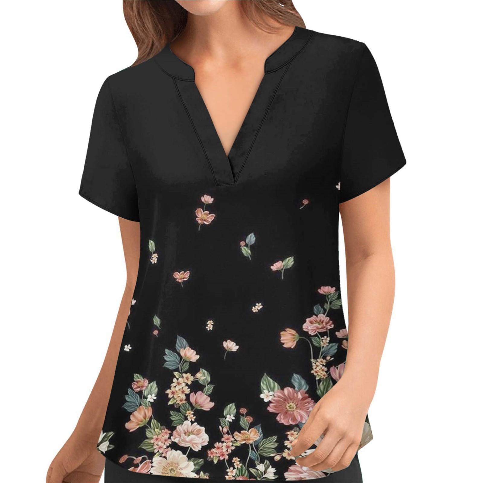 

Женская повседневная универсальная футболка с v-образным вырезом и принтом, приталенная, с короткими рукавами, топ XXL чёрный