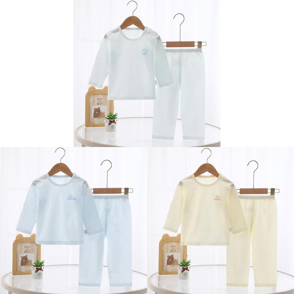 Infant Kids Cotton Summer Sleepwear With Animal Pattern And Open Crotch Design
