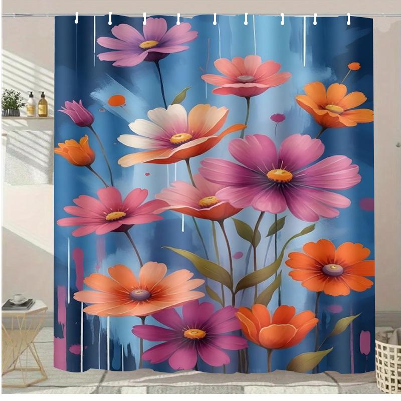 Colored Fruits Washable Dirt-Resistant Shower Curtain Shower Head Waterproof Polyester Bath Curtain For Home Decor Accessories