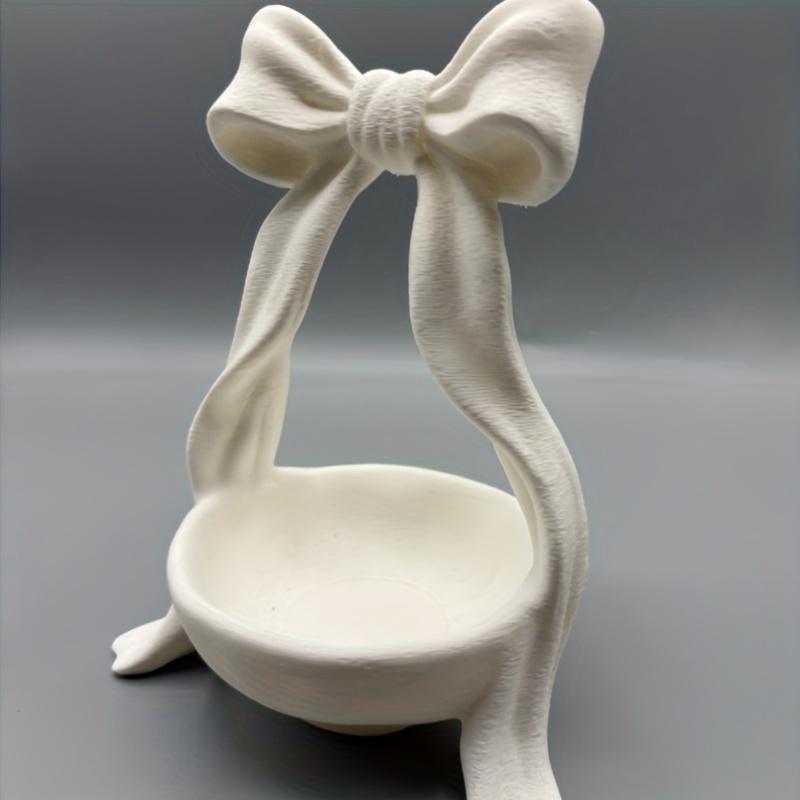 1pc Bowknot Storage Dish | Cute Jewelry and Key Tray - Ideal for Home Multi-Scene Use, Plastic Material
