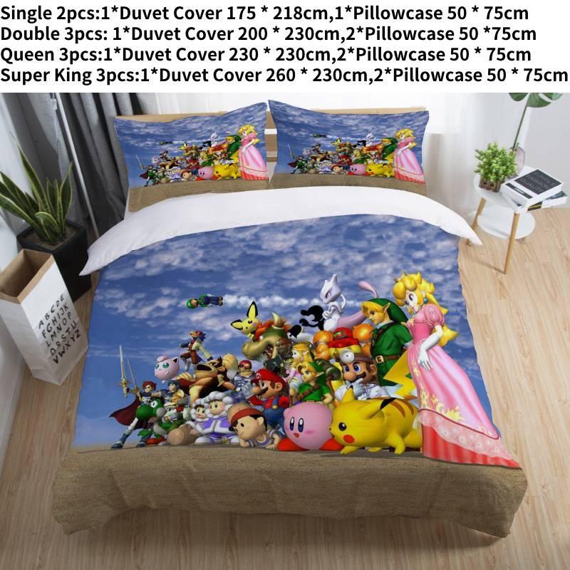 

Modern Minimalist 3d Bed Sheet Set Featuring Vibrant Digital Print Design In Various Sizes Princess Peach Single