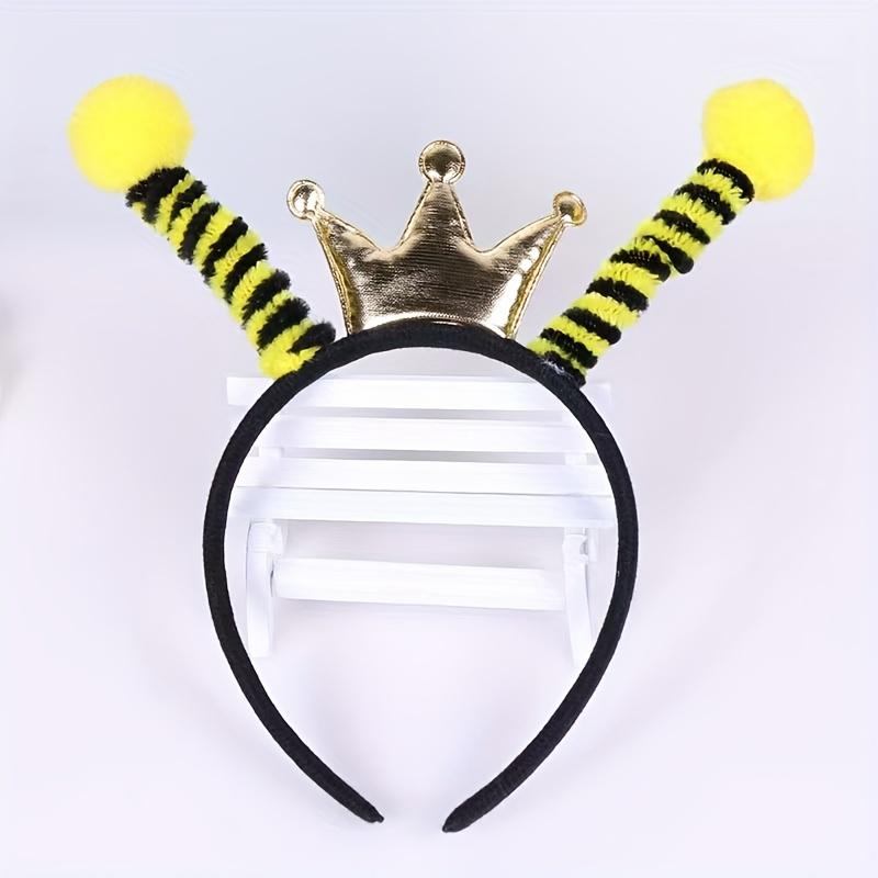 Bee Headbands with Antennae and Antennae Headwear, Plastic, Hand Wash Only, No Feathers, for Bee Themed Party Decorations, Universal Holiday Use