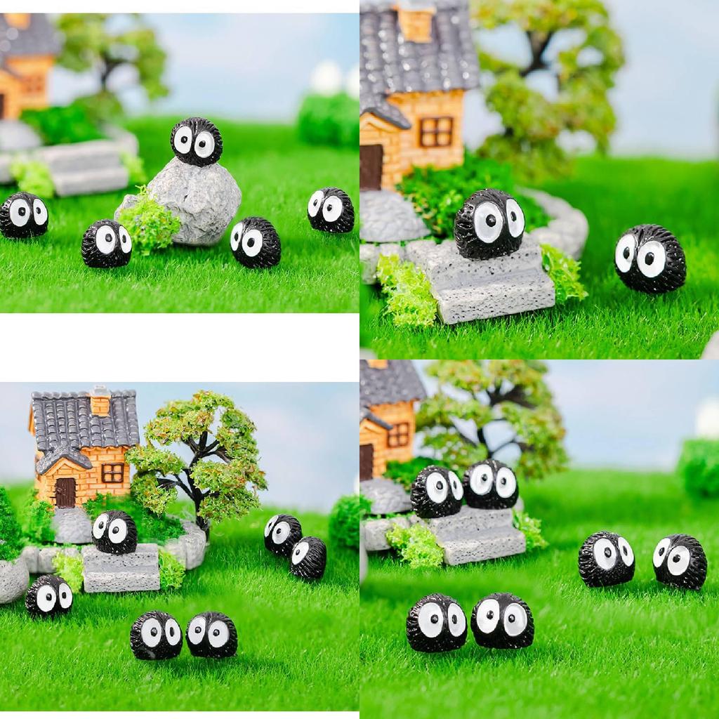 Mini Black Coal Dust Elf Resin Succulent Landscape Decoration Cartoon Style Diy Wholesale