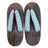 Geta wooden in burnt paulownia wood for girls light [KYOETSU] (Japanese clogs) dull, (6 blue, measurement_19_point_5_centimeters)