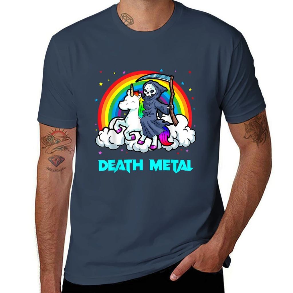 Grim Metal Shirt Pack Unisex T Shirts Unicorn TShirt Cotton Heavy for Unisex Rainbow Graphic Shirts Reaper T Metal Death
