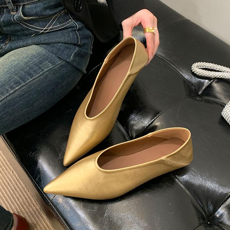 Fashion 2025 New Footwear Shallow Women Flats Slip On Shoes Soft Female Casual Fashion Pointed Toe Ladies Flats With Shoes Spring Autumn
