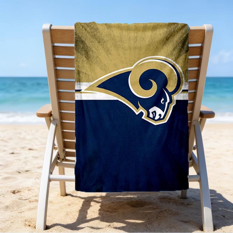 Asciugamano da Spiaggia Stampato con Spirito di Squadra dei Rams Football, Microfibra Super Morbida, Regalo Perfetto Compleanno, per Piscina, Spiaggia, Viaggio, per famiglia e amici