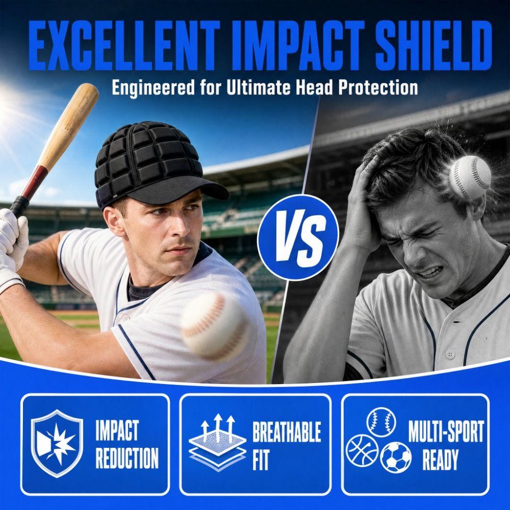 Padded Rugby Helmet Shockproof Football Helmet Hat Sports Protective Helmet Cap Outdoor