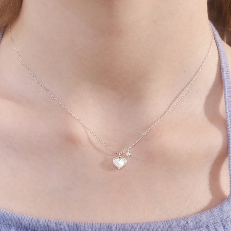 

ENGBROX ami heart cubic necklace silver